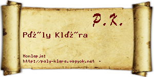 Pály Klára névjegykártya