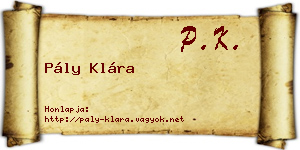 Pály Klára névjegykártya