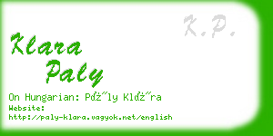 klara paly business card